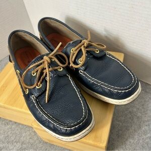 Sperry Women’s Bluefish Critter Print Navy Blue Boat Shoes 10M